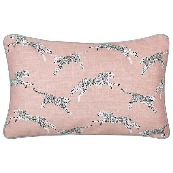 BELIANI - Lot de 2 coussins décoratifs ARALES Coton 30 x 50 cm Rose pastel Motif animal - large