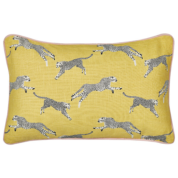 BELIANI - Lot de 2 coussins décoratifs ARALES Coton 30 x 50 cm Jaune - large