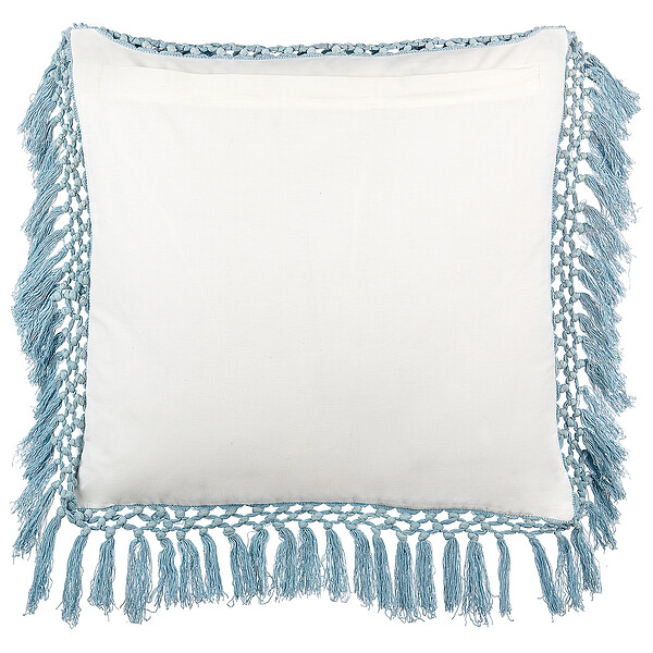 BELIANI - Lot de 2 coussins décoratifs PALLIDA Coton 45 x 45 cm Bleu Motif floral - large