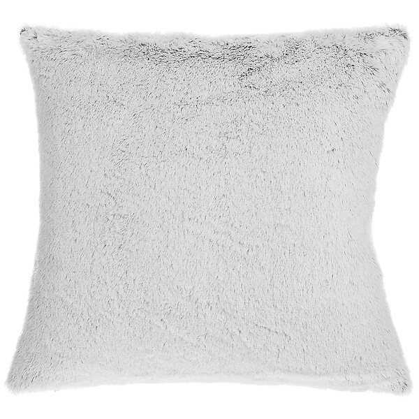 BELIANI - Lot de 2 coussins décoratifs CLEMATIS Fourrure synthétique 45 x 45 cm Gris clair Unicolore - large