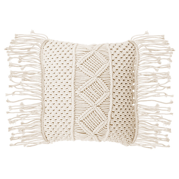 BELIANI - Lot de 2 coussins décoratifs YORTAN Coton 45 x 45 cm Beige clair Motif géométrique - large
