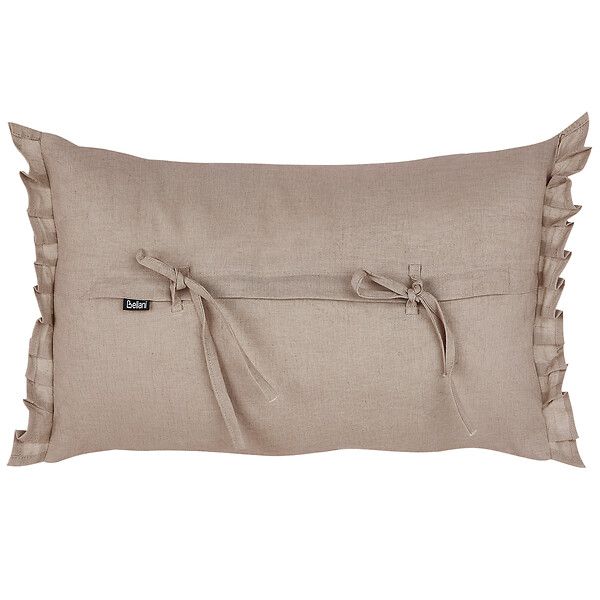BELIANI - Lot de 2 coussins décoratifs SASSAFRAS Lin 30 x 45 cm Marron clair Unicolore - large