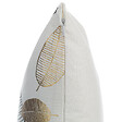 BELIANI - Lot de 2 coussins décoratifs LOTUS Coton 45 x 45 cm Blanc Doré Noir Motif de plante - vignette