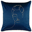 BELIANI - Lot de 2 coussins décoratifs CROCUS Velours 45 x 45 cm Bleu foncé Motif abstrait - vignette