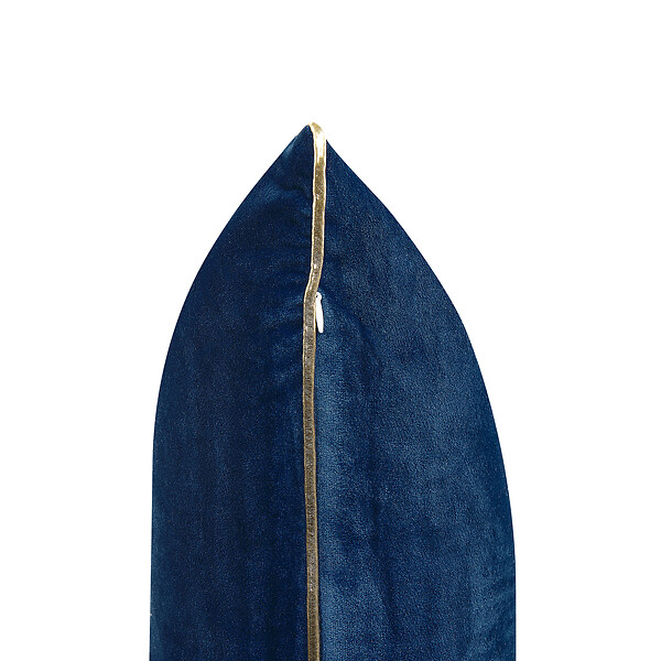 BELIANI - Lot de 2 coussins décoratifs CROCUS Velours 45 x 45 cm Bleu foncé Motif abstrait - large