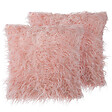 BELIANI - Lot de 2 coussins décoratifs DAISY Fourrure synthétique 45 x 45 cm Rose Unicolore - vignette