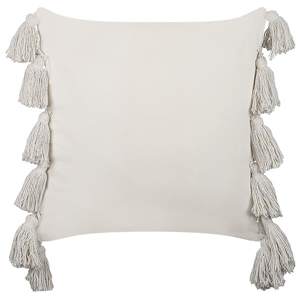 BELIANI - Lot de 2 coussins décoratifs ROCHEA Coton 45 x 45 cm Noir À rayure - large