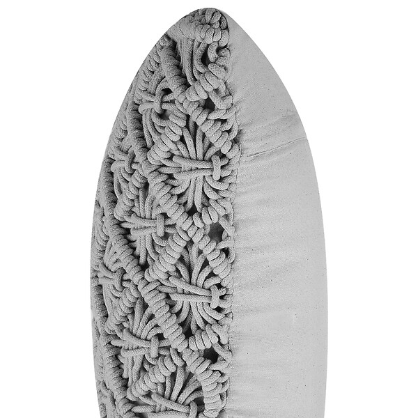 BELIANI - Lot de 2 coussins décoratifs KIZKALESI Coton 45 x 40 cm Gris Motif géométrique - large