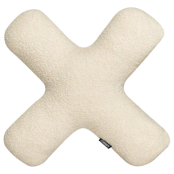 BELIANI - Lot de 2 coussins décoratifs HESPERIS Bouclé Beige Unicolore - large