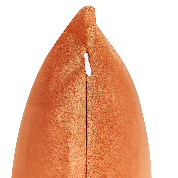 BELIANI - Lot de 2 coussins décoratifs CEROPEGIA Velours 45 x 45 cm Orange Motif géométrique - large