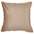 BELIANI - Lot de 2 coussins décoratifs PURSLANE Fourrure synthétique 43 x 43 cm Beige sable Motif géométrique - vignette