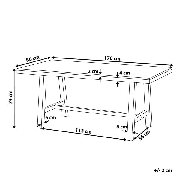 BELIANI - Table de salle à manger de jardin SCANIA 170 cm 80 cm Acacia Blanc - large