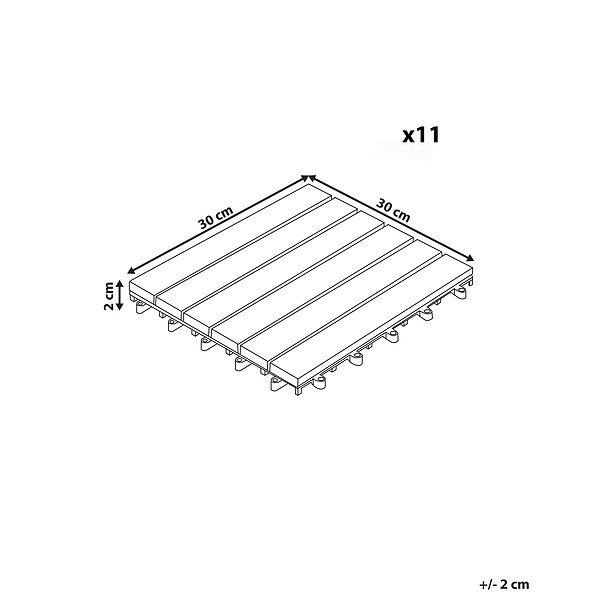 BELIANI - Caillebotis ATELETA Composite bois-plastique (WPC) Marron - large