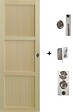 GD MENUISERIES - Porte Coulissante bois Ayous 3 Panneaux H204 x L73 cm, serrure condamnation - vignette