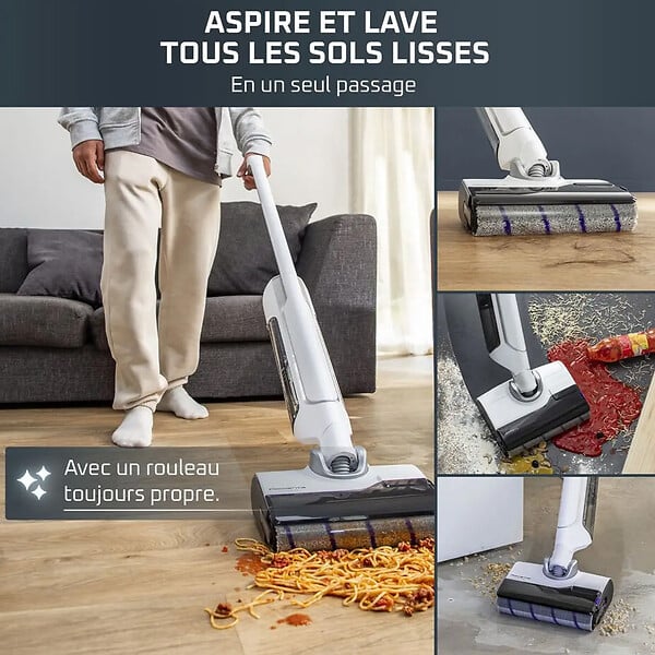 ROWENTA - Aspirateur Laveur Rechargeable 21.6v Blanc - GZ7035WO - large