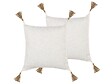 BELIANI - Lot de 2 coussins décoratifs AZALEA 45 x 45 cm Beige clair Unicolore - vignette
