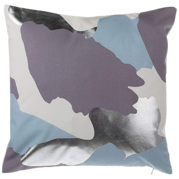BELIANI - Lot de 2 coussins décoratifs IXIA Coton 45 x 45 cm Violet Motif abstrait - large