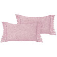 BELIANI - Lot de 2 coussins décoratifs TANSY Coton 40 x 60 cm Rose Unicolore - vignette