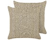 BELIANI - Lot de 2 coussins décoratifs SENECIO Coton 45 x 45 cm Beige Motif géométrique - vignette