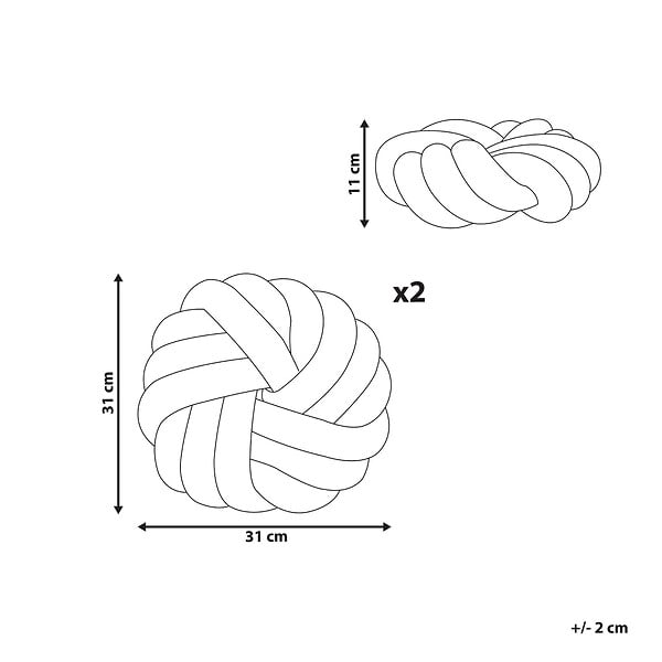 BELIANI - Lot de 2 coussins décoratifs AKOLA Bouclé 31 x 31 cm Gris Unicolore - large