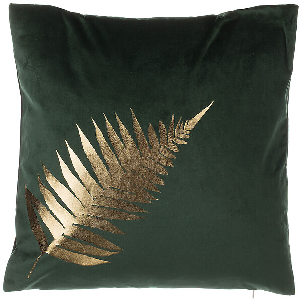 BELIANI - Lot de 2 coussins décoratifs FERN Velours 45 x 45 cm Vert foncé Motif de plante - large