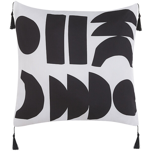 BELIANI - Lot de 2 coussins décoratifs LIRIOPE 45 x 45 cm Noir/blanc Motif géométrique - large
