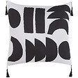 BELIANI - Lot de 2 coussins décoratifs LIRIOPE 45 x 45 cm Noir/blanc Motif géométrique - vignette