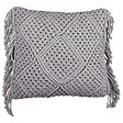 BELIANI - Lot de 2 coussins décoratifs BESHAM Coton 45 x 45 cm Gris Motif géométrique - vignette