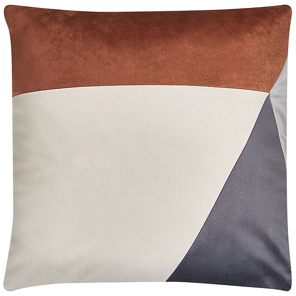 BELIANI - Lot de 2 coussins décoratifs CAMPSIS Velours 45 x 45 cm Multicolore Motif géométrique - large