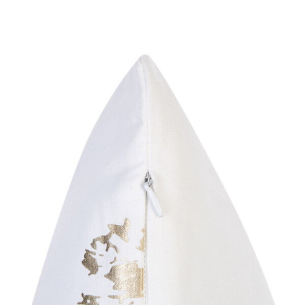 BELIANI - Lot de 2 coussins décoratifs GOLDENROD Velours 45 x 45 cm Blanc Motif de plante - large