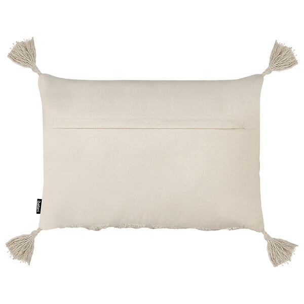 BELIANI - Lot de 2 coussins décoratifs CRATAEGUS Coton 40 x 60 cm Beige clair Motif géométrique - large