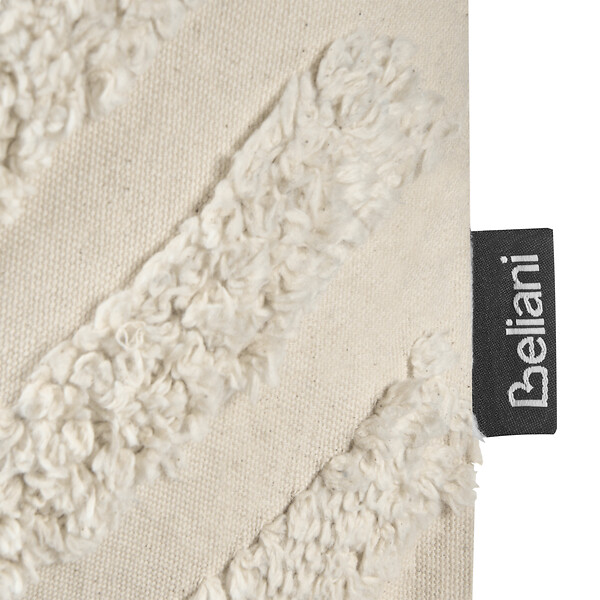 BELIANI - Lot de 2 coussins décoratifs CRATAEGUS Coton 40 x 60 cm Beige clair Motif géométrique - large