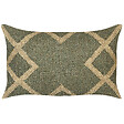 BELIANI - Lot de 2 coussins décoratifs GOPI Jute 30 x 50 cm Vert Motif oriental - vignette