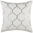 BELIANI - Lot de 2 coussins décoratifs ALYSSUM Coton 45 x 45 cm Blanc Motif de treillis - vignette