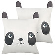 BELIANI - Lot de 2 coussins décoratifs PANDAPAW Coton 45 x 45 cm Blanc - vignette