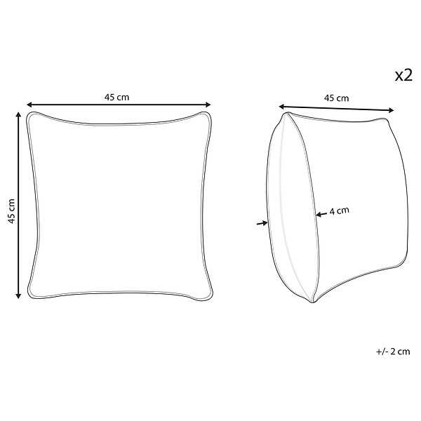 BELIANI - Lot de 2 coussins décoratifs PANDAPAW Coton 45 x 45 cm Blanc - large