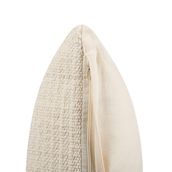 BELIANI - Lot de 2 coussins décoratifs PELLAEA Coton 45 x 45 cm Beige clair Motif géométrique - large
