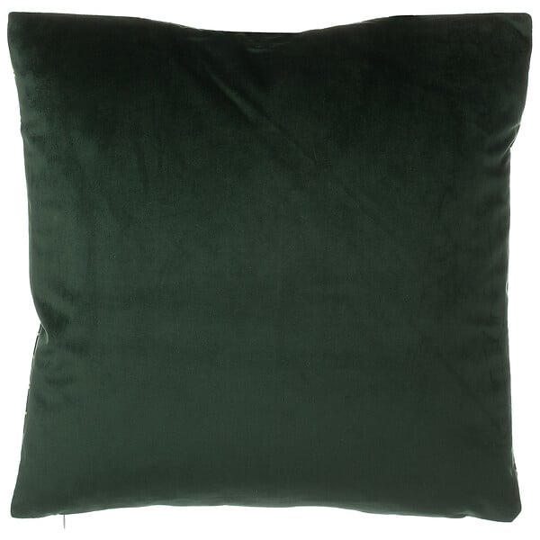 BELIANI - Lot de 2 coussins décoratifs CELOSIA Velours 45 x 45 cm Vert foncé Motif géométrique - large