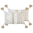 BELIANI - Lot de 2 coussins décoratifs VALVARIA 30 x 50 cm Coton Blanc cassé Motif à chevrons - vignette