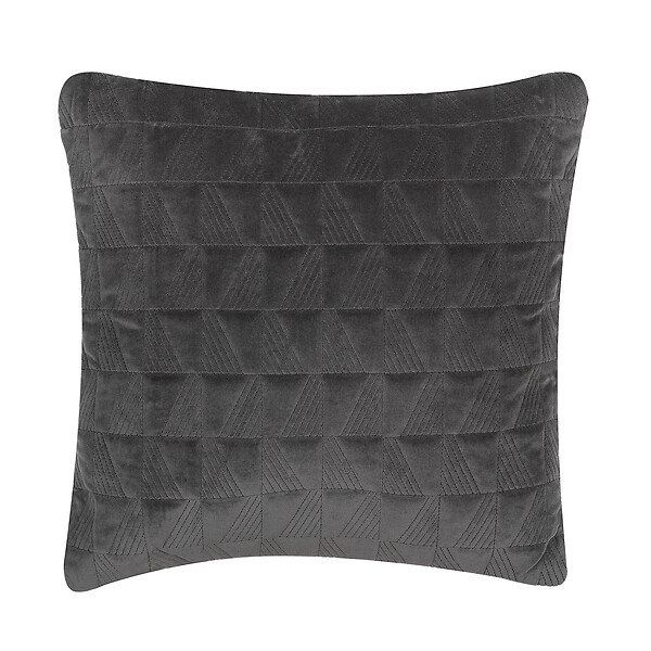 BELIANI - Lot de 2 coussins décoratifs LALAM Coton 45 x 45 cm Gris Motif géométrique - large