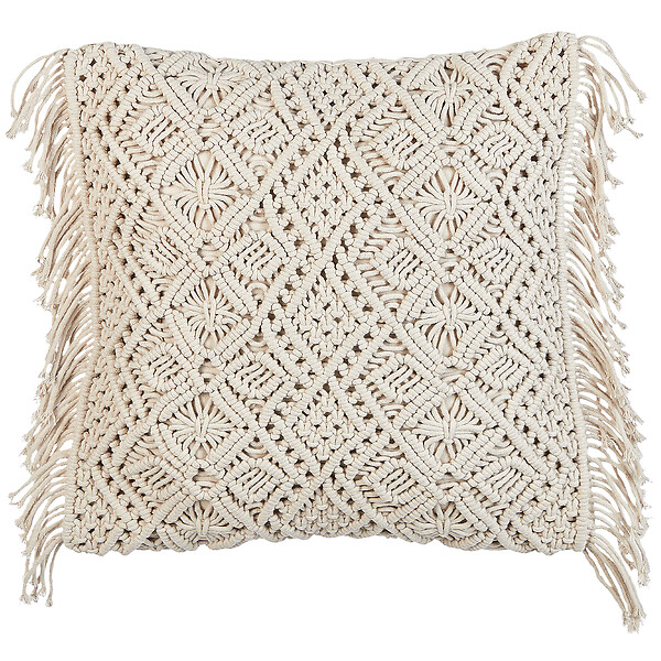 BELIANI - Lot de 2 coussins décoratifs PATTAN Coton 45 x 45 cm Beige Motif géométrique - large