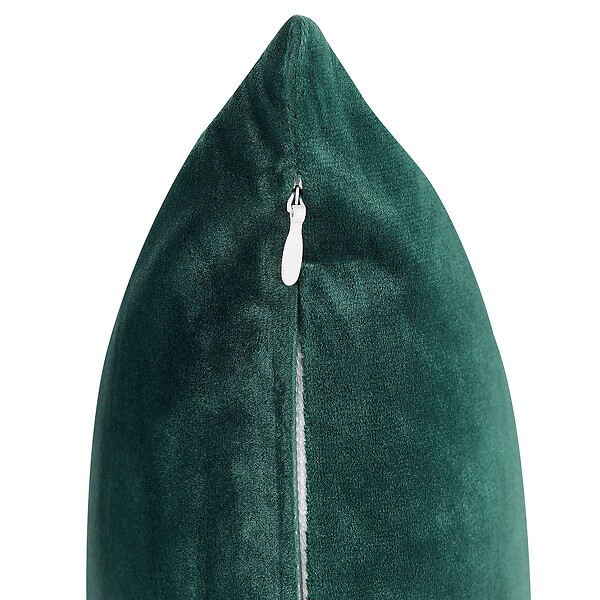 BELIANI - Lot de 2 coussins décoratifs CEROPEGIA Velours 45 x 45 cm Vert émeraude Motif géométrique - large