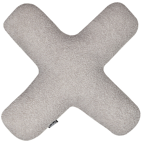 BELIANI - Lot de 2 coussins décoratifs HESPERIS Bouclé Gris clair Unicolore - large