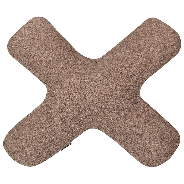 BELIANI - Lot de 2 coussins décoratifs HESPERIS Bouclé Marron Unicolore - large