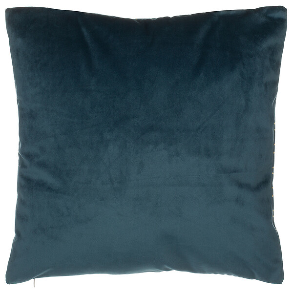 BELIANI - Lot de 2 coussins décoratifs FREESIA Velours 45 x 45 cm Bleu paon Motif de plante - large