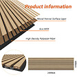 AICA SANITAIRE - Lot de 3 Panneaux Muraux Décoratifs Acoustiques Bois MDF 240x60cm Chêne clair AntiBruit, Facile à Poser - vignette