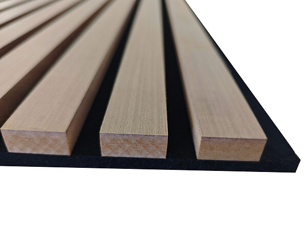 AICA SANITAIRE - Lot de 3 Panneaux Muraux Décoratifs Acoustiques Bois MDF 240x60cm Chêne clair AntiBruit, Facile à Poser - large