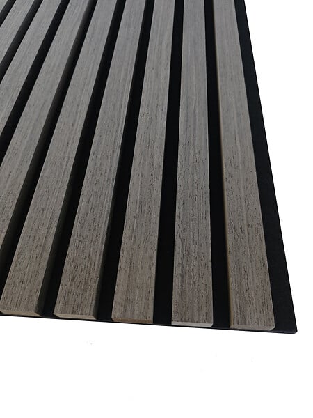 AICA SANITAIRE - Lot de 2 Panneaux Muraux Décoratifs Acoustiques Bois MDF 240x60cm Chêne noir  AntiBruit, Facile à Poser - large