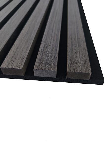 AICA SANITAIRE - Lot de 2 Panneaux Muraux Décoratifs Acoustiques Bois MDF 240x60cm Chêne noir  AntiBruit, Facile à Poser - large