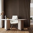 AICA SANITAIRE - Lot de 2 Panneaux Muraux Décoratifs Acoustiques Bois MDF 260x30cm Teinte chêne noyer, Facile à Poser - vignette